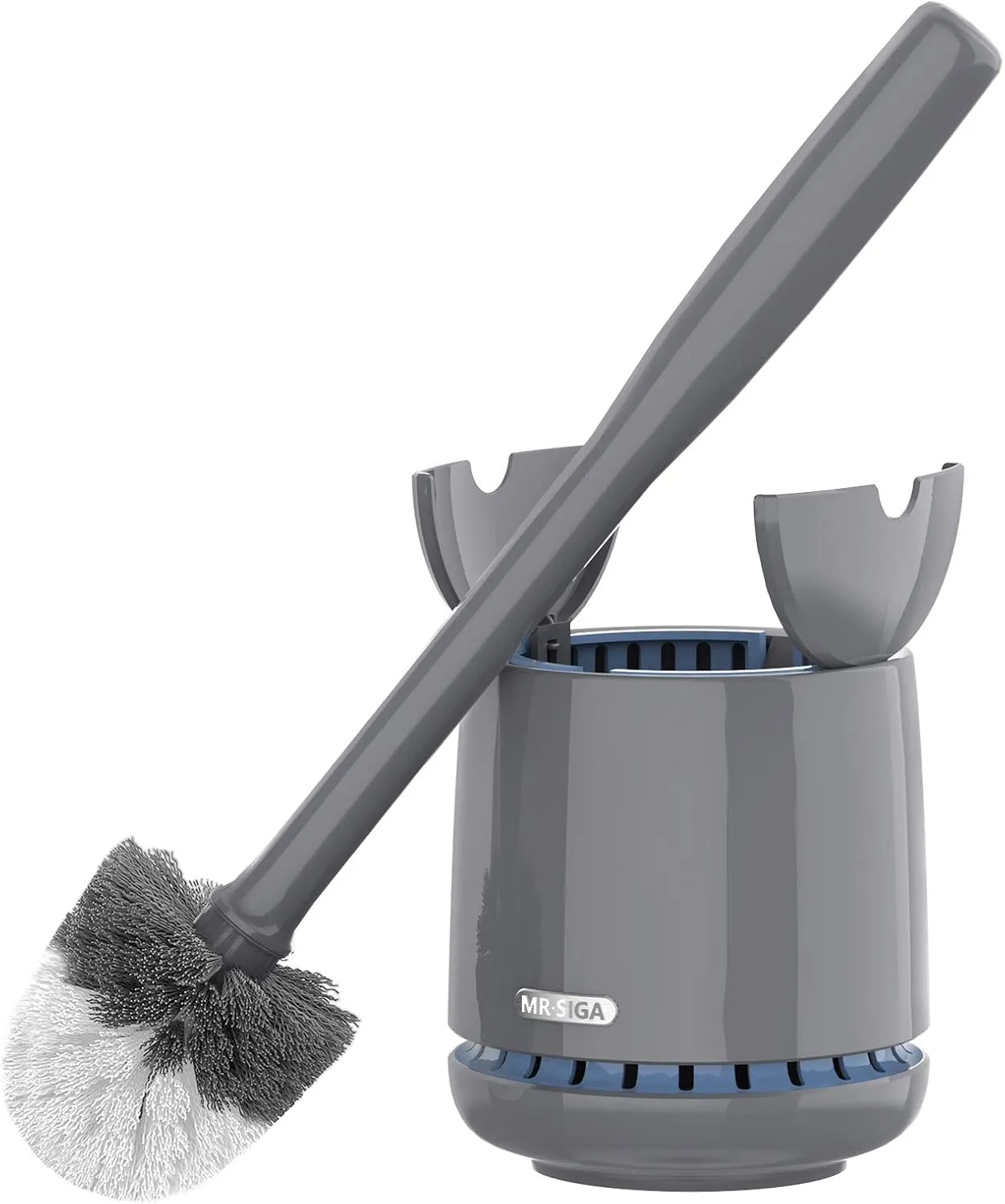 Bild von MR.SIGA Toilettenbürste mit Halter und schnelltrocknendem Behälter in Grau