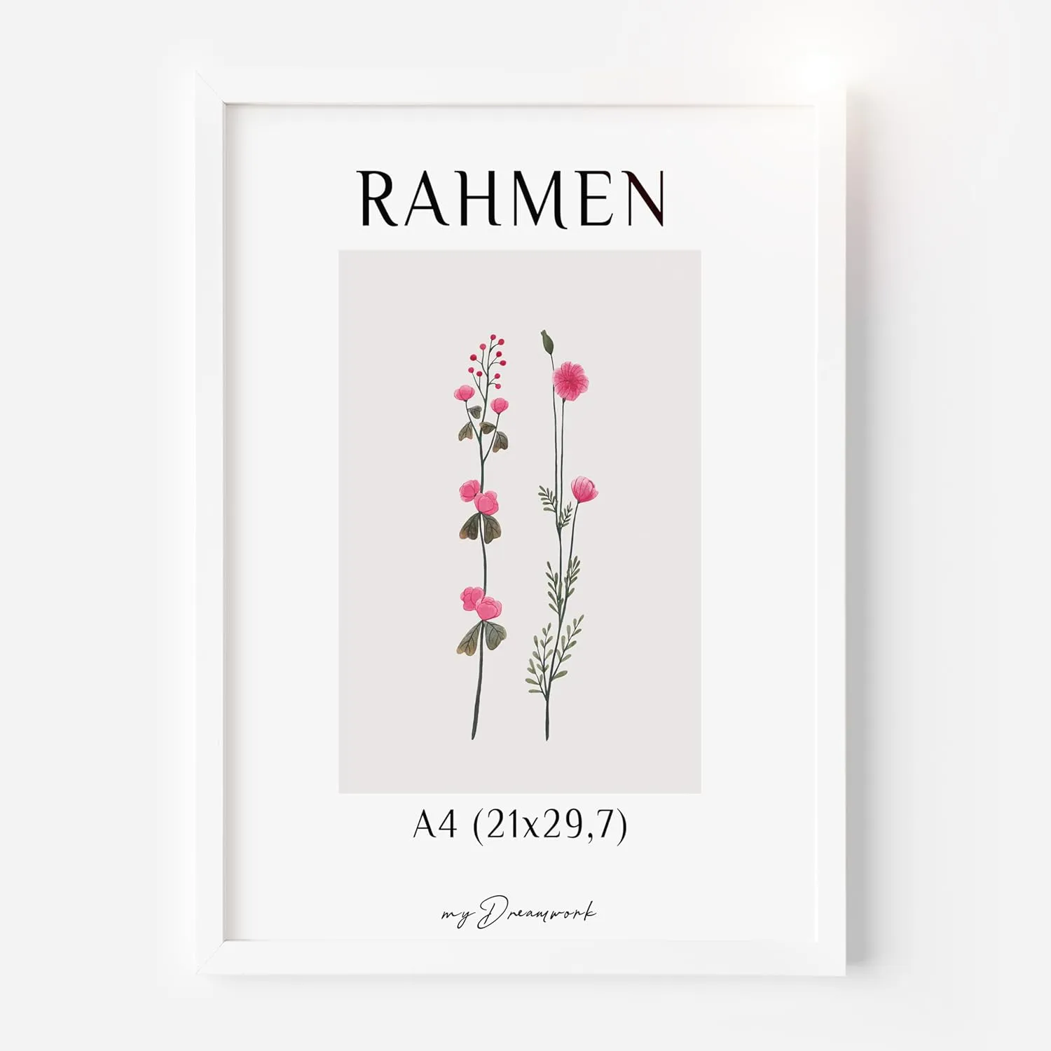 Bild von myDreamwork DIN A4 Bilderrahmen in Weiß mit bruchsicherem Plexiglas