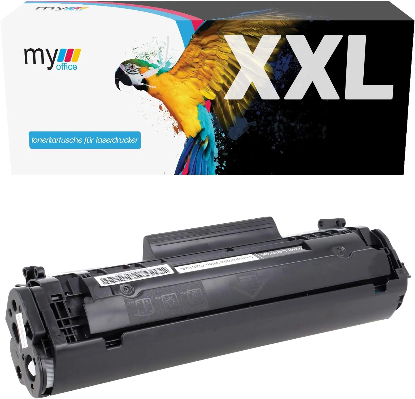 Bild von MYOFFICE Q2612A Tonerkartusche für HP Laserjet Drucker, schwarz, 2000 Seiten, 1er Pack