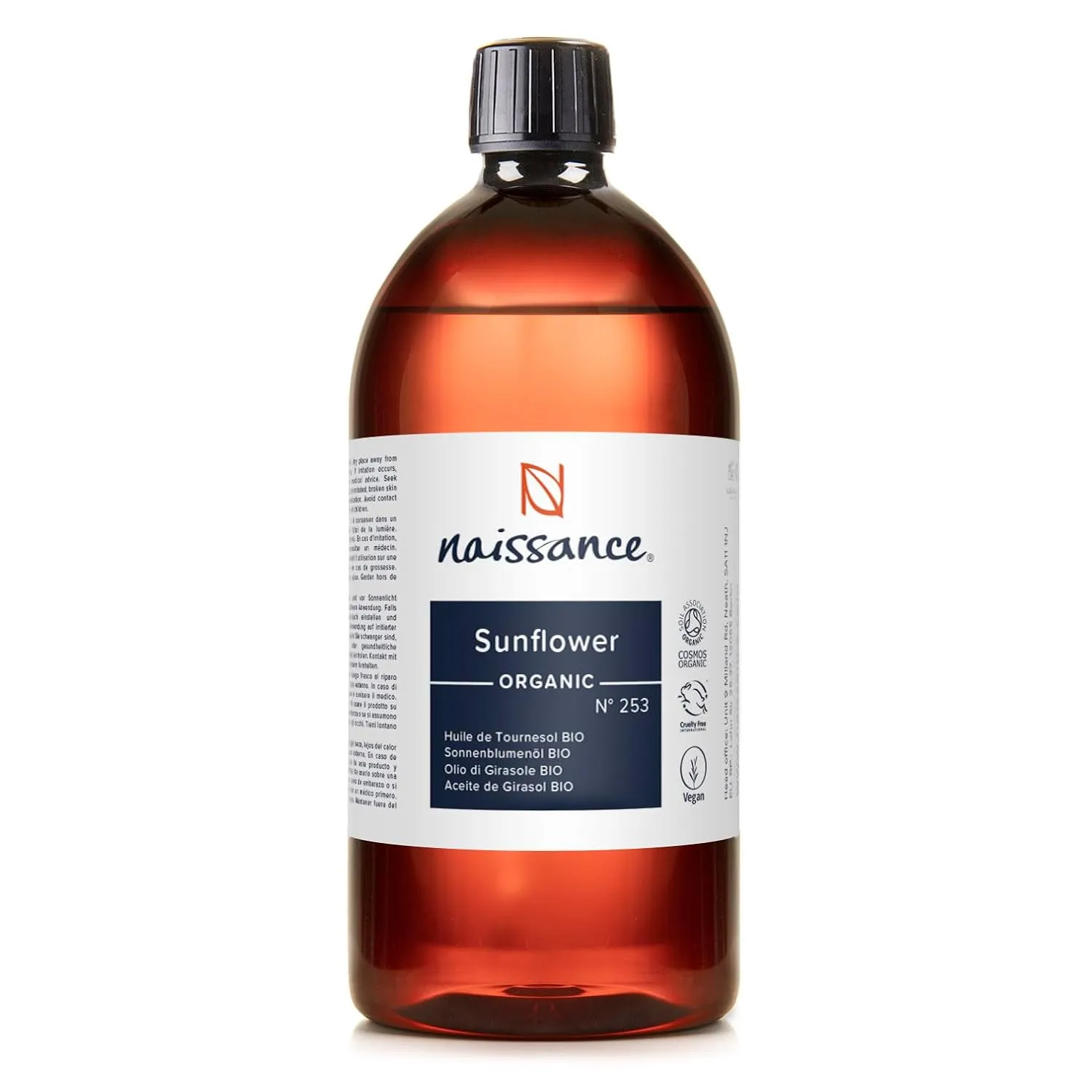 Bild von Naissance BIO Sonnenblumenöl 900ml, rein und raffiniert, ideal für Haut und Kosmetik