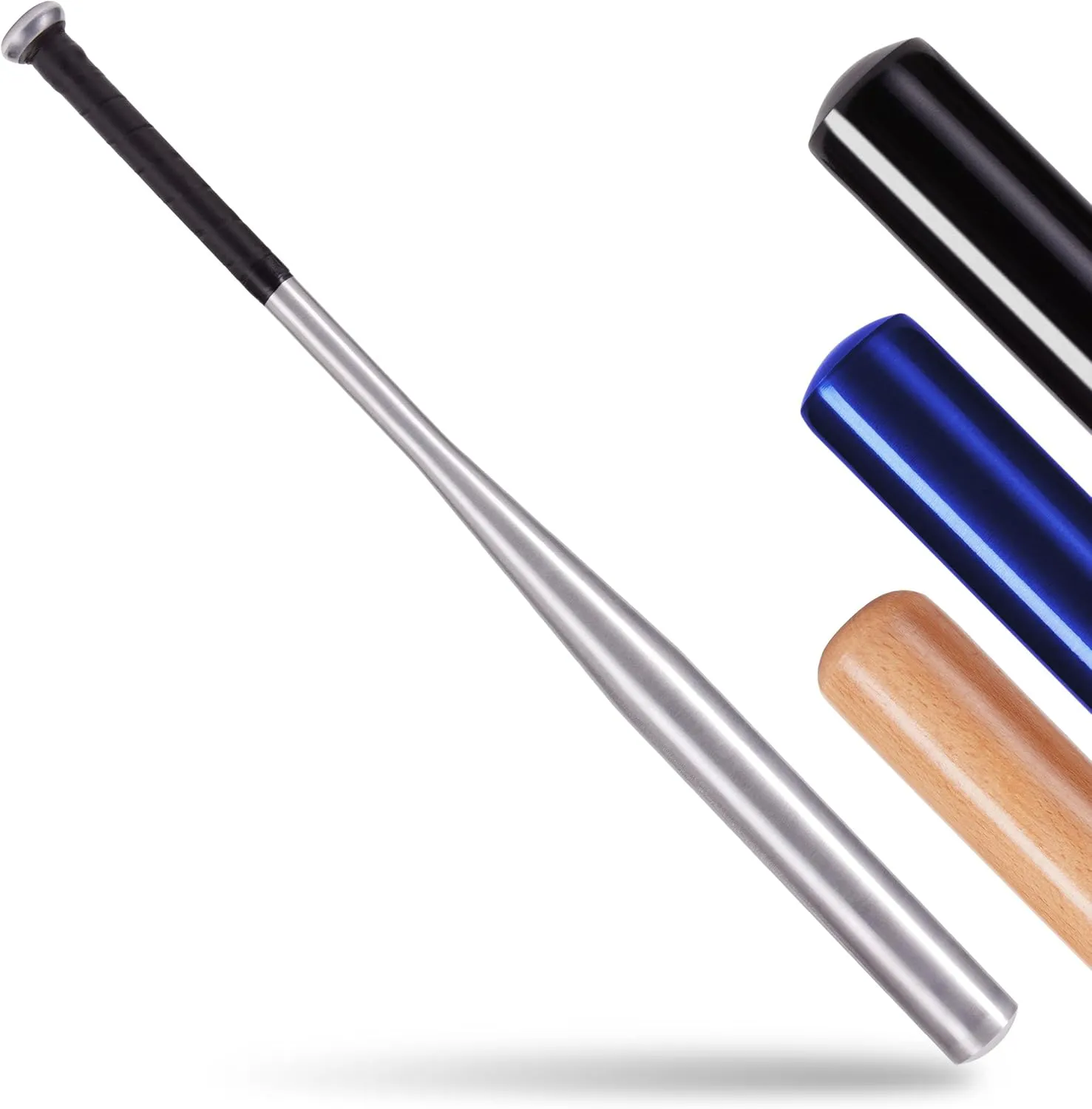 Bild von NAJATO Sports Baseballschläger aus Holz oder Aluminium, 81 cm lang mit rutschfestem Griff