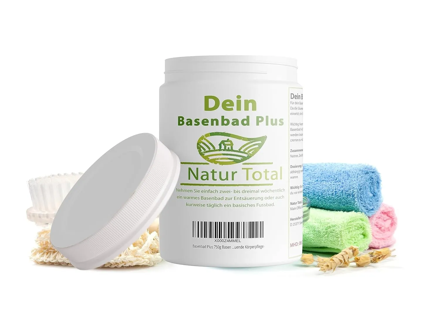 Bild von Natur Total Basenbad Plus 1500 g XL Dose mit basischem Badesalz für Entgiftung und Entsäuerung