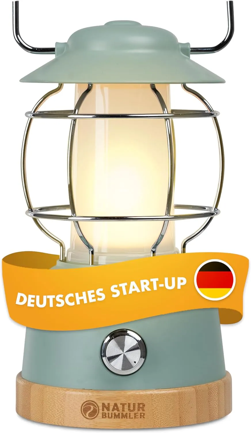 Bild von Naturbummler Campinglampe mit 200 Stunden Leuchtkraft, wasserdicht, wiederaufladbar, 5200mAh Powerbank, stufenlos dimmbar, ideal für Outdoor und Survival