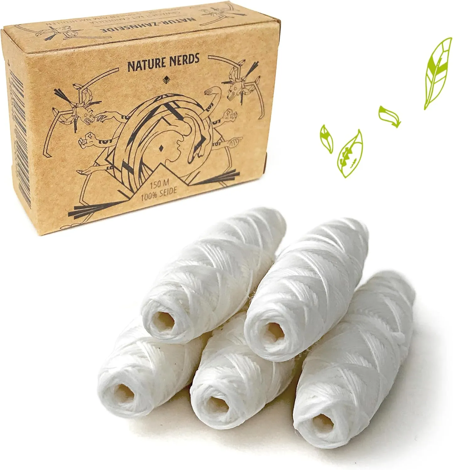 Bild von Nature Nerds Nachfüllpack mit 5 Spulen gewachster plastikfreier Zahnseide aus Candelilla, insgesamt 150 Meter