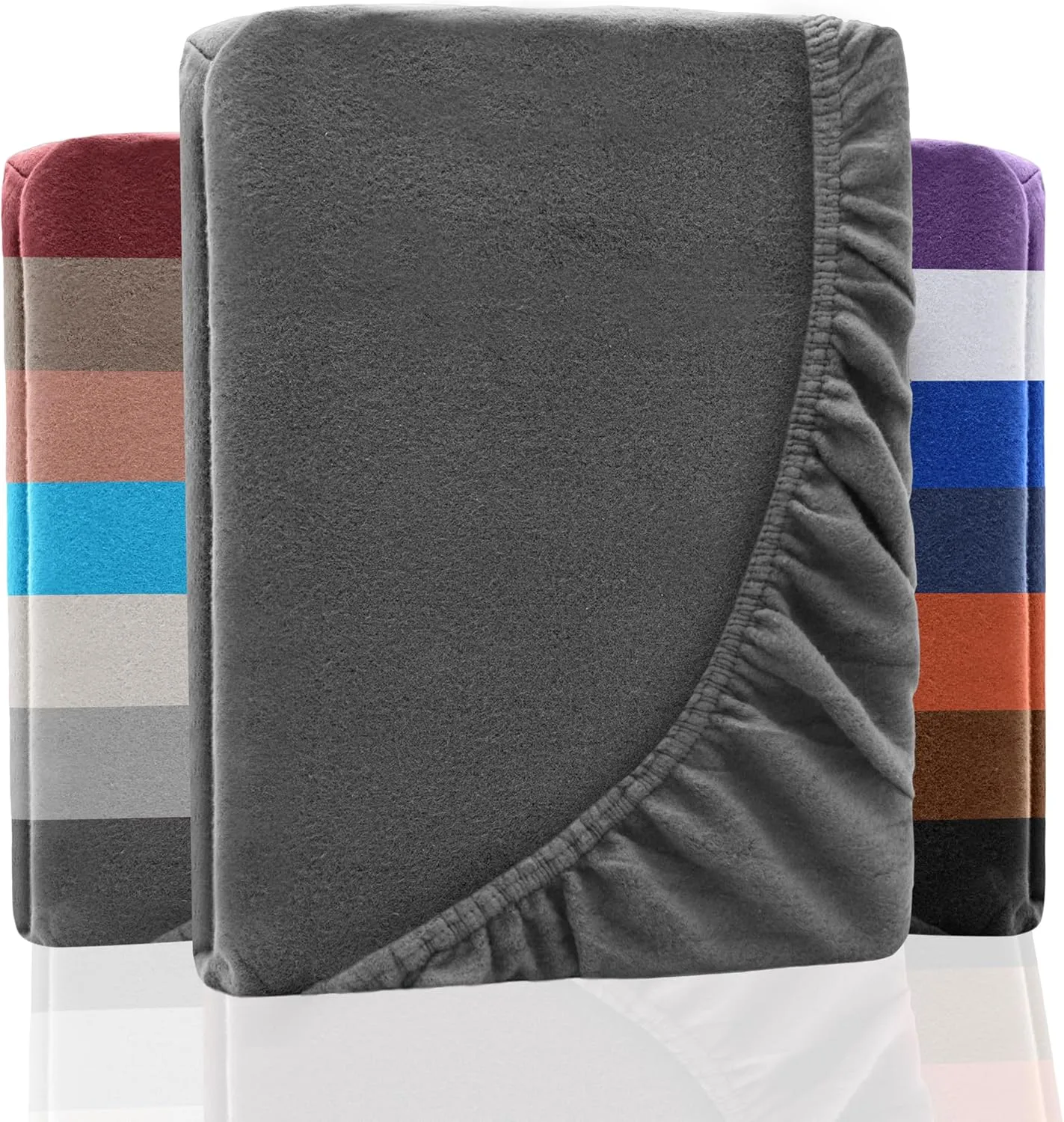 Bild von NatureMark Winter Thermo Fleece Spannbettlaken in Anthrazit, erhältlich in Größen von 90 x 190 bis 100 x 200 cm