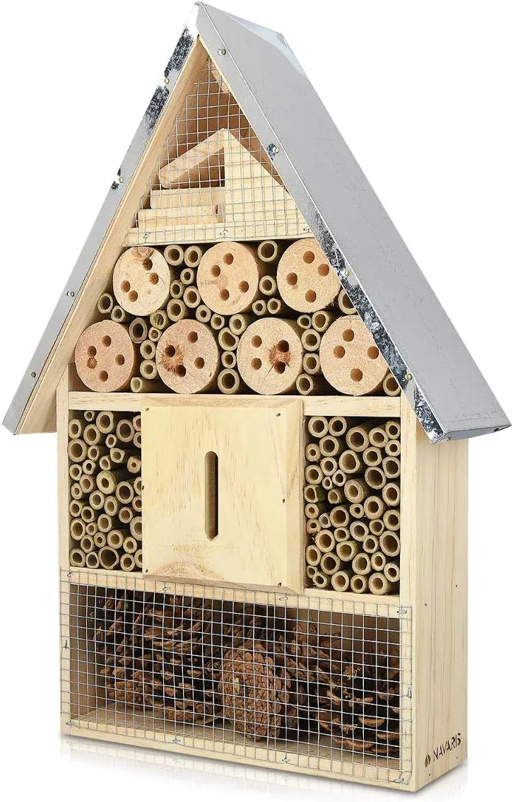 Bild von Navaris Insektenhotel aus Holz für Fluginsekten zum Aufhängen