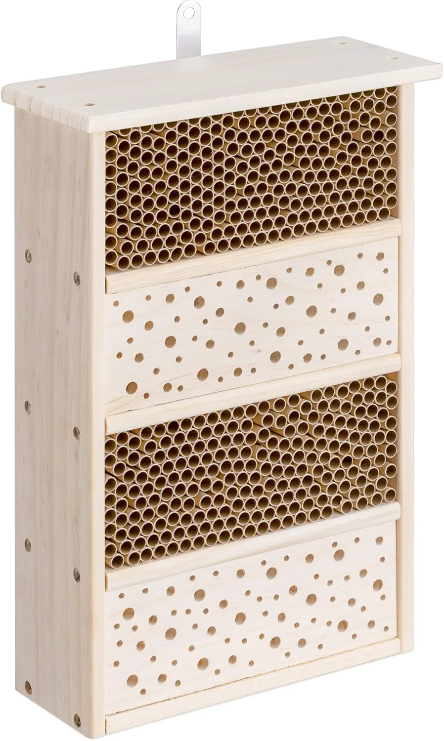 Bild von Navaris Insektenhotel aus Holz zum Aufhängen für Fluginsekten wie Bienen, Marienkäfer und Schmetterlinge