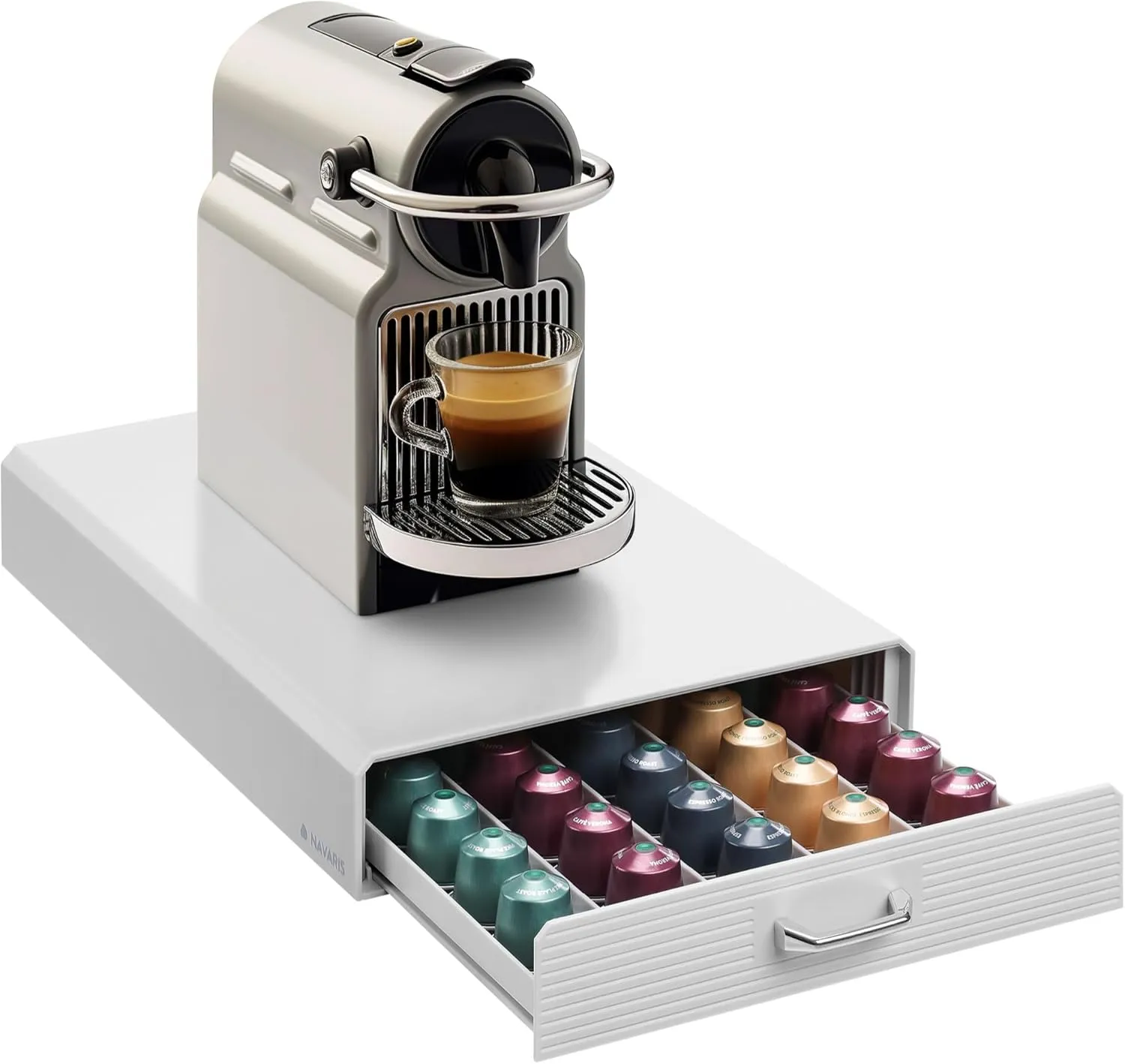 Bild von Navaris Kapselhalter für Nespresso mit Platz für 50 Kaffeekapseln in Weiß