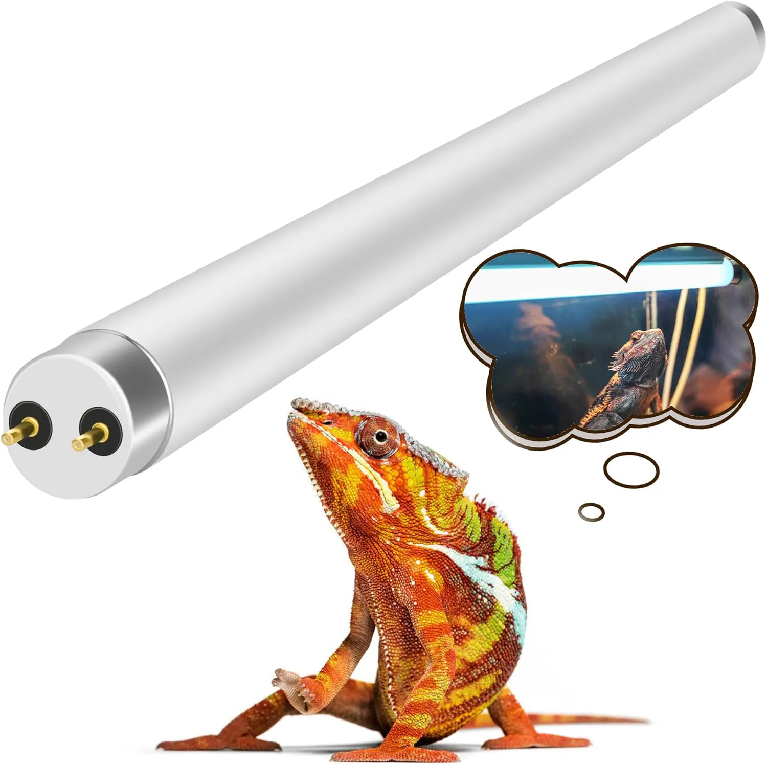 Bild von NEPTONION T8 Wüstenterrarium Leuchtstoffröhre 18 Zoll Vollspektrum UVB Birne mit 15 Watt für Reptilien und Amphibien