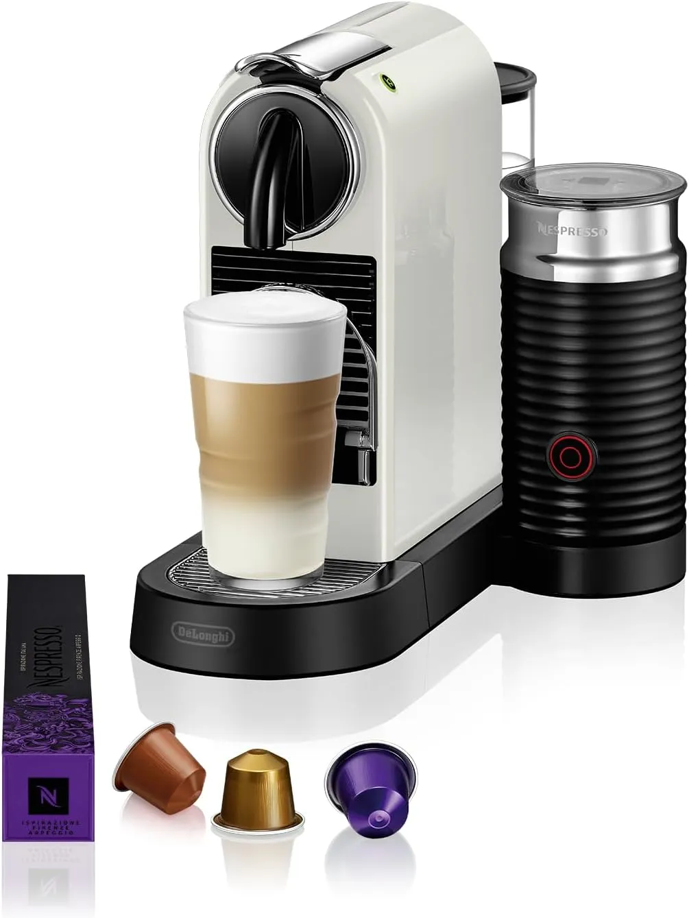 Bild von Nespresso De'Longhi Citiz EN267 Kaffeekapselmaschine mit Milchaufschäumer in Creme-weiß, 1710 Watt und 1 Liter Fassungsvermögen