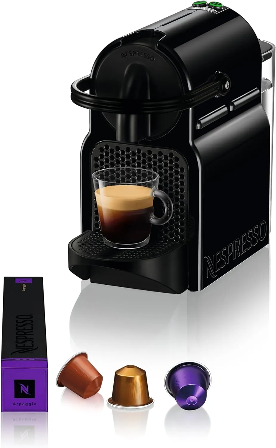 Bild von Nespresso De'Longhi EN 80.B Inissia Kapselmaschine in Schwarz mit Hochdruckpumpe und Energiesparfunktion