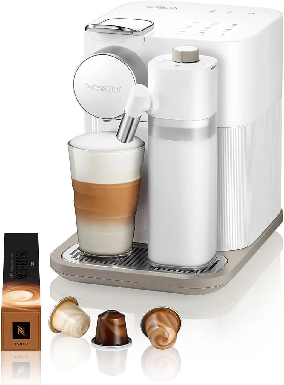 Bild von Nespresso De'Longhi Gran Lattissima EN640.W Kaffeekapselmaschine in Weiß mit automatischem Milchsystem und 19 Bar Druck