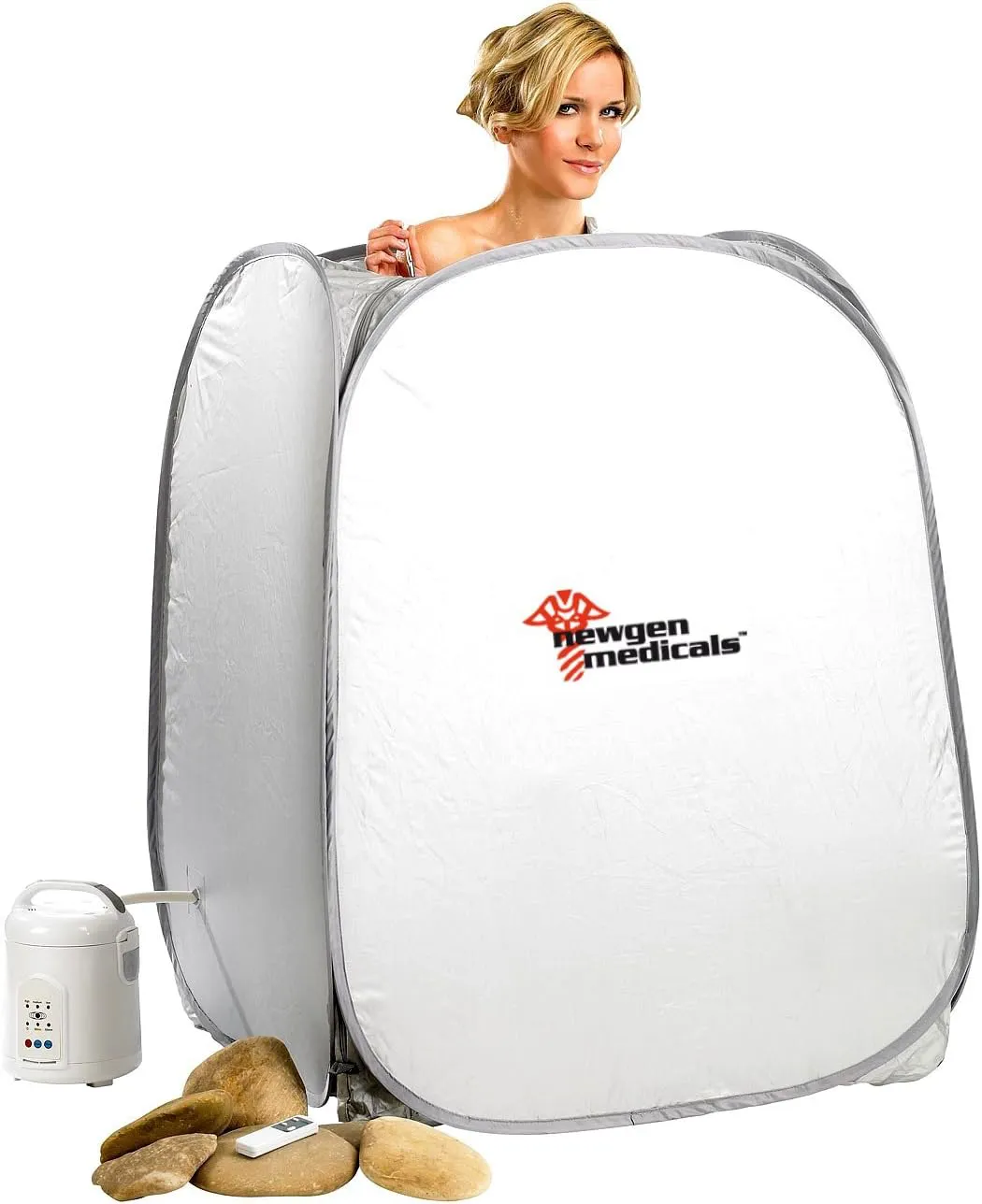 Bild von newgen medicals Dampfsauna 2in1 mit 1000 Watt Generator und Timer, portable Einmannsauna