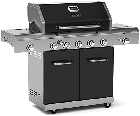 Bild von Nexgrill Deluxe Gasgrill mit 5 Hauptbrennern, 2 zusätzlichen Brennern, Edelstahl-Seitenkocher, Infrarot-Seitenbrenner und Gusseisen-Grillrost