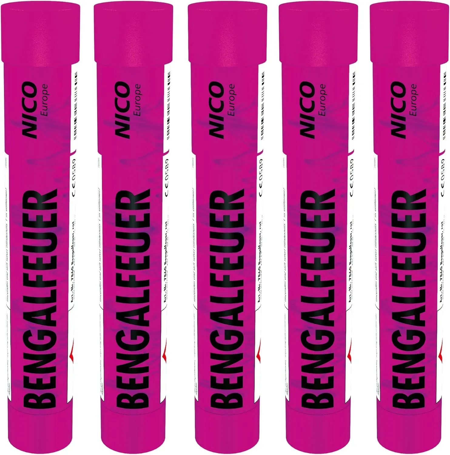 Bild von NICO Europe Bengalfeuer Set mit 5 pinken Fackeln