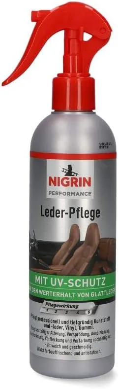 Bild von NIGRIN Lederpflege für Autos 300 ml auf Basis natürlicher Öle und Wachsen, farbecht mit bis zu 6 Monaten Schutz