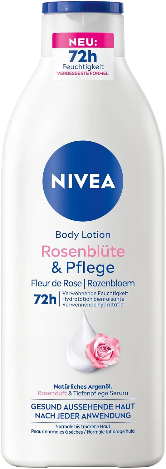 Bild von NIVEA Body Lotion mit Rosenblüte und Arganöl, 400 ml, für 72 Stunden Feuchtigkeit und Tiefenpflege