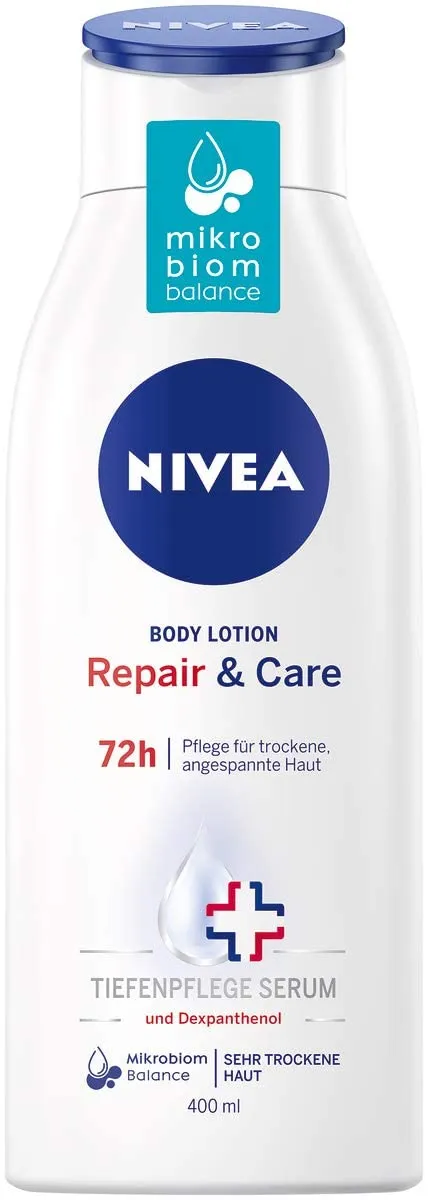 Bild von NIVEA Repair & Care Body Lotion 400 ml für sehr trockene Haut mit sanfter Pflege und Unterstützung des Hautmikrobioms