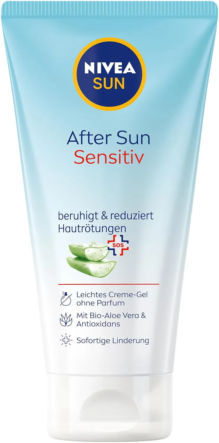 Bild von NIVEA SUN After Sun Sensitiv SOS Creme-Gel mit 175 ml, kühlendes Gel mit Bio-Aloe Vera und Antioxidans für sensible Haut