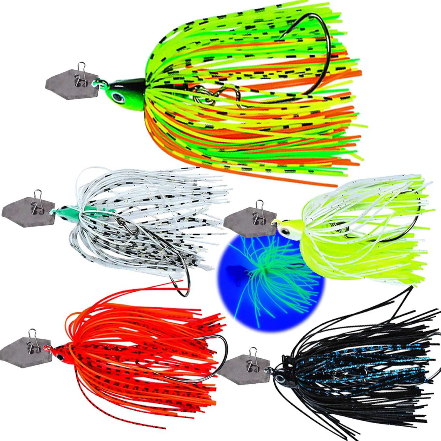 Bild von Njord Chatterbait Set mit 5 Kunstködern in 15g und 10g für Hecht, Barsch und Zander