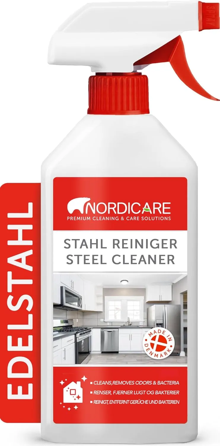 Bild von Nordicare Edelstahlreiniger 500ml Spray für effektive Reinigung und Pflege von Edelstahl