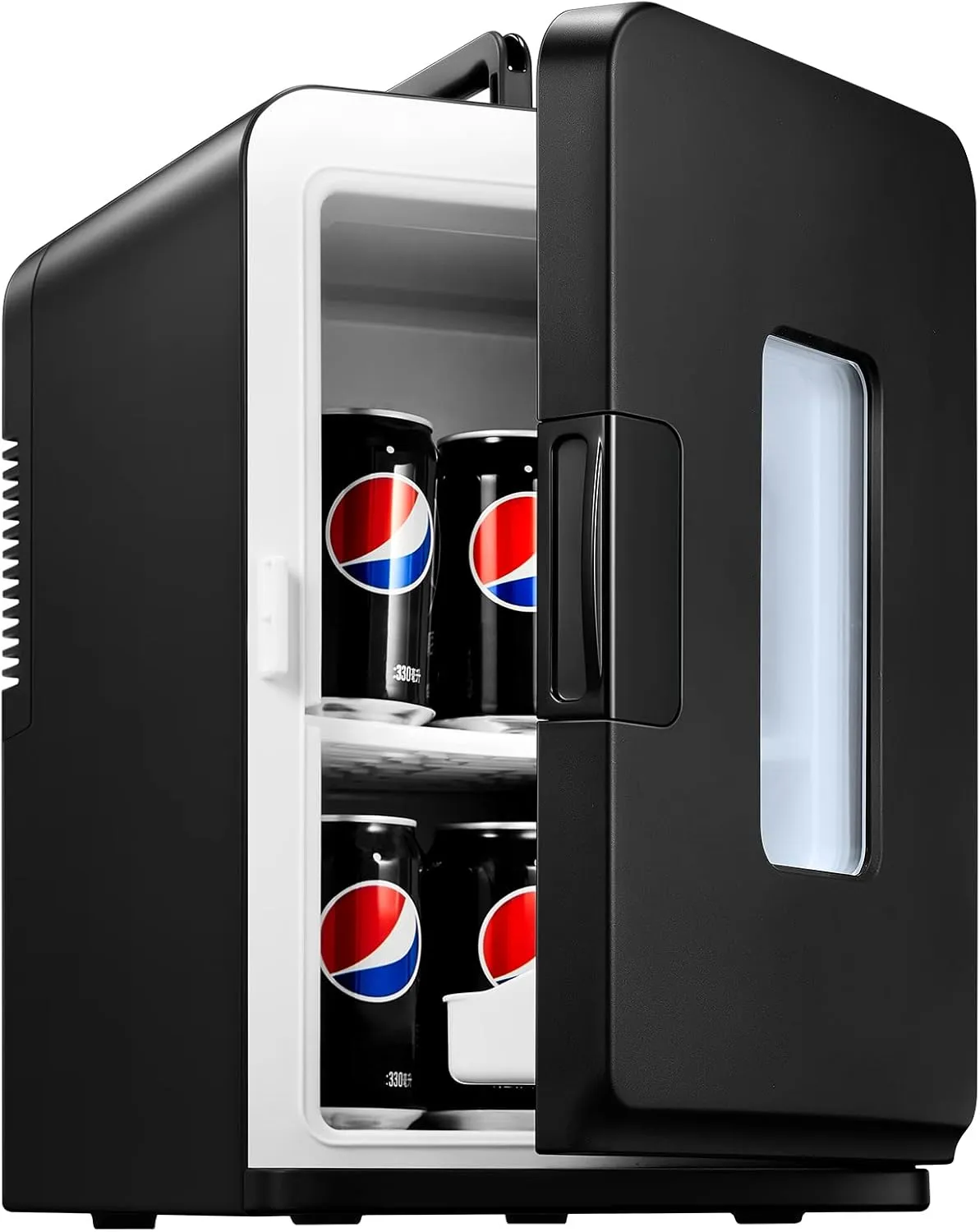 Bild von NORTHCLAN Mini Kühlschrank 15 Liter für Auto und Zuhause, tragbar mit Kühl- und Heizfunktion, ideal für Getränke und Snacks, in Schwarz