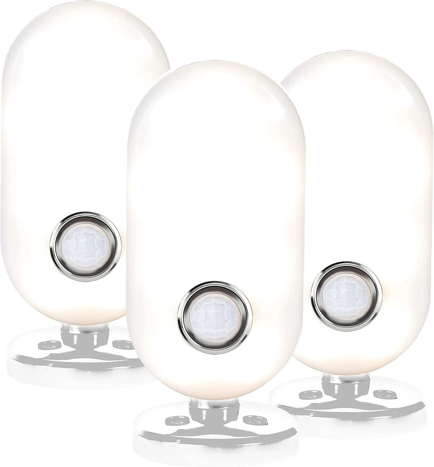 Bild von Northpoint 3er-Set LED Leuchten mit Bewegungsmelder in Weiß, 50 Lumen, spritzwassergeschützt und mit Wandhalterung