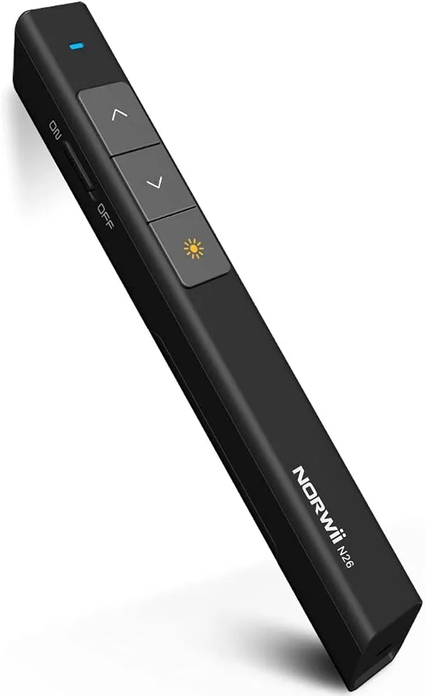 Bild von NORWII Wireless Presenter mit 100 Metern Reichweite für PowerPoint und andere Präsentationssoftware in Schwarz