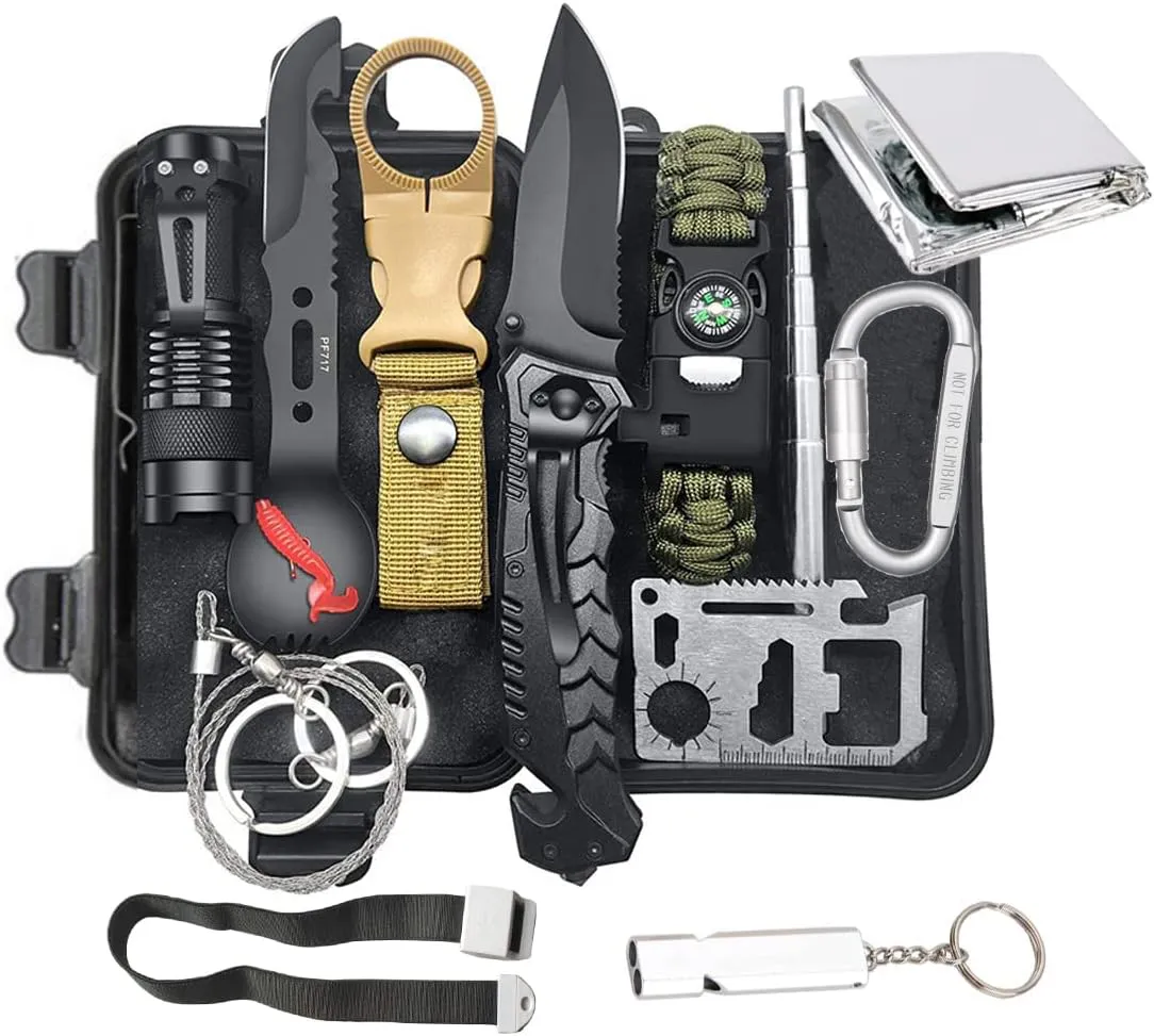 Bild von Notfall-Survival-Set mit 13 Arten von Outdoor-Werkzeugen und Erste-Hilfe-Zubehör