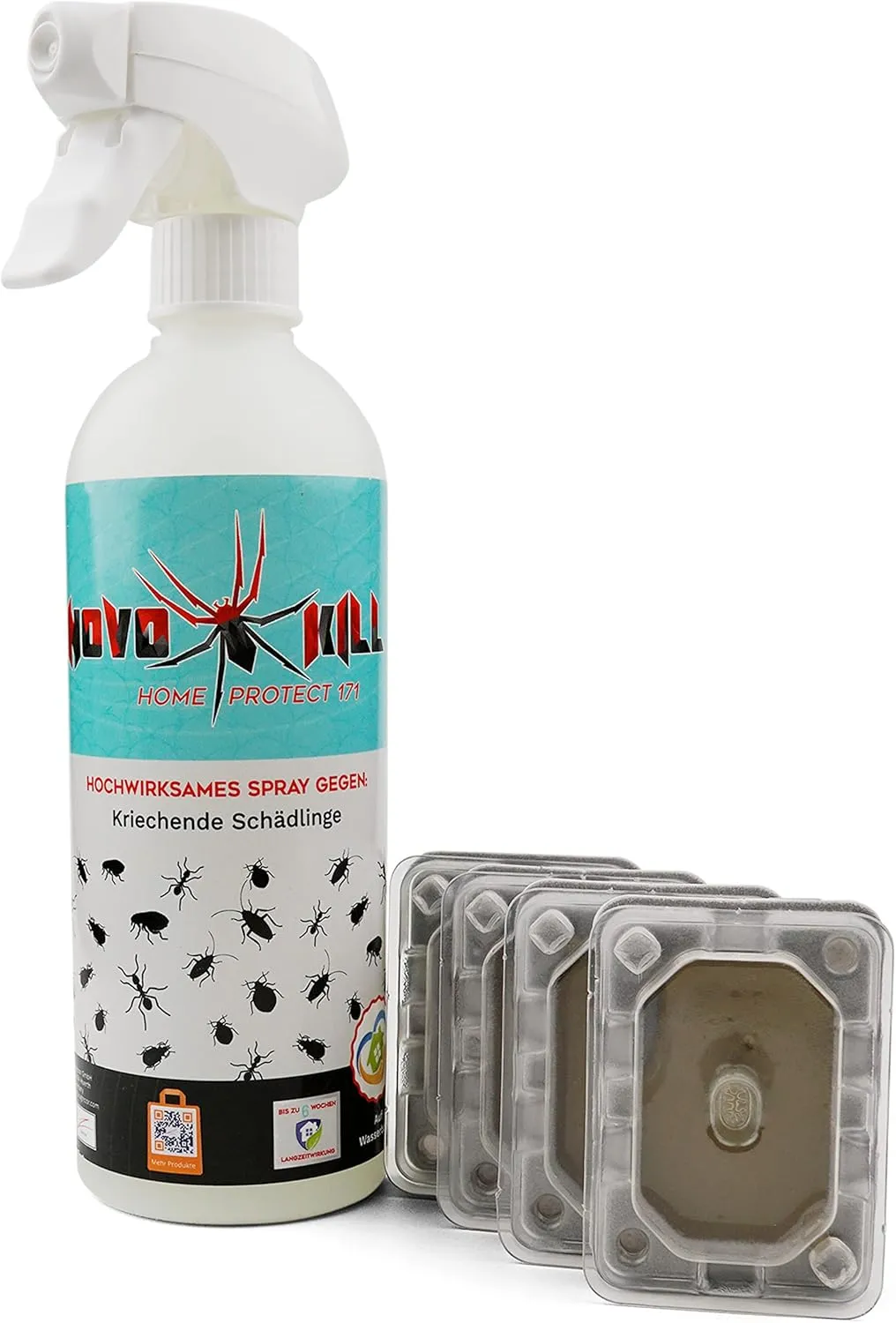 Bild von Novokill Bettwanzen Set mit 4 Monitoren und 500 ml Anti Bettwanzen Spray