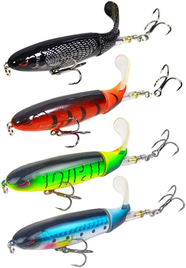 Bild von Nuguri Angelköder Whopper Plopper für Barsch, Forelle, Zander und Hecht mit rotierendem Schwanz