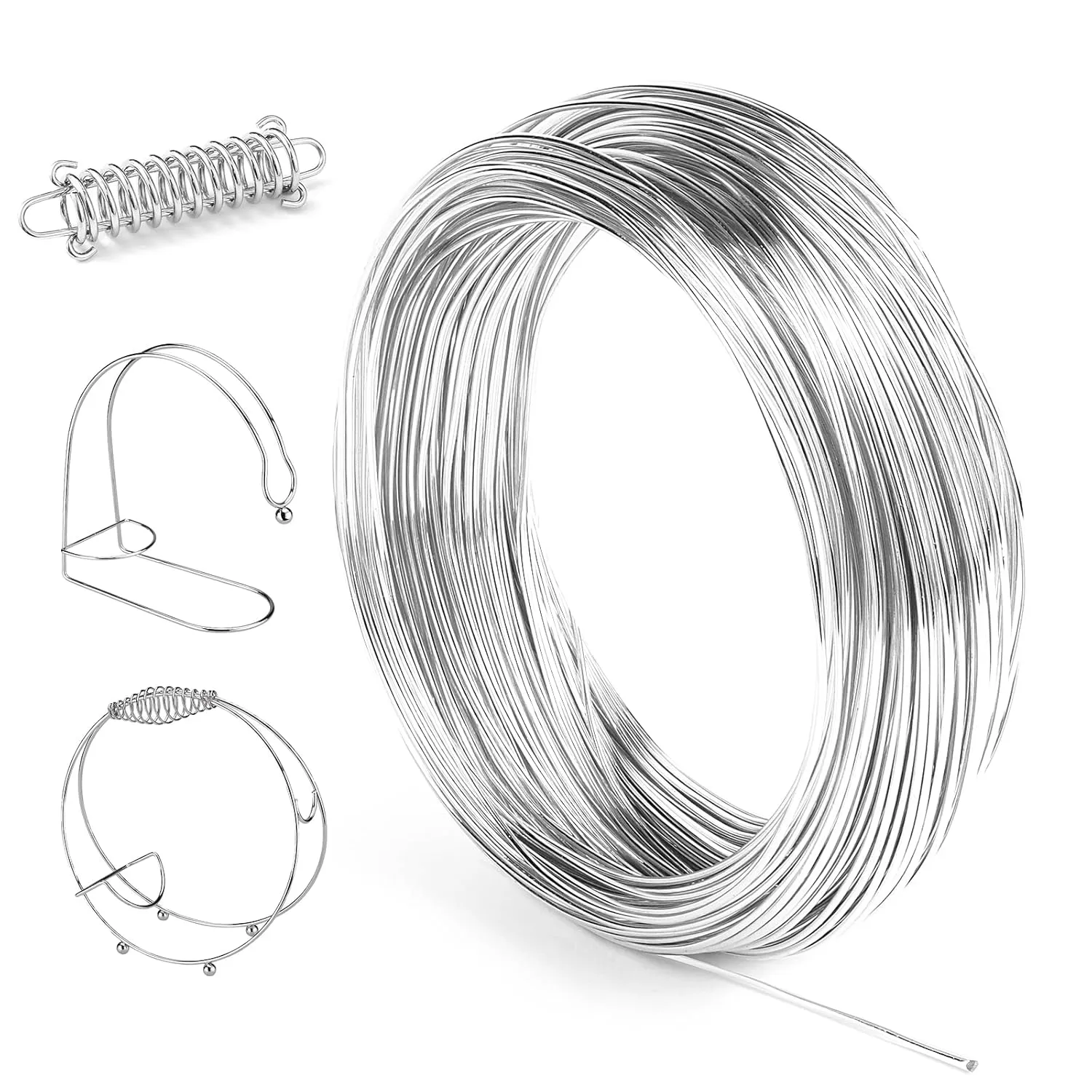 Bild von NVIYAM Aluminium Basteldraht 1mm x 30m in Silber für DIY Schmuck und Skulpturen