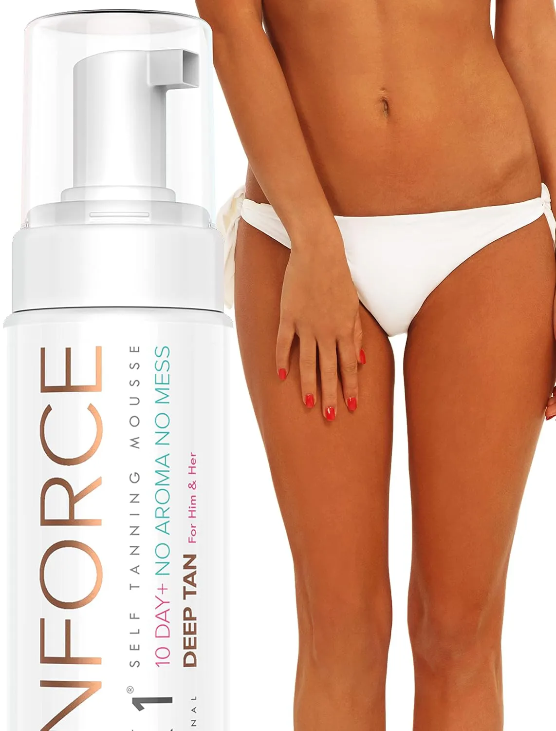 Bild von NYK1 TanForce Selbstbräuner Mousse 250ml für Körper und Gesicht mit natürlichem Aussehen