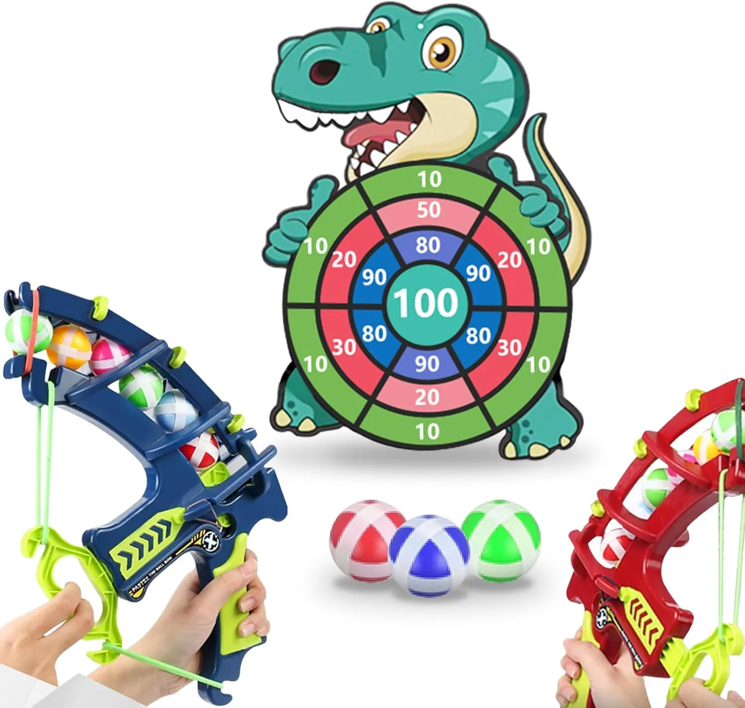 Bild von OBEST Dartscheibe für Kinder mit Dinosaurier Thema, inklusive 2 Bögen und 24 Bällen, geeignet für drinnen und draußen