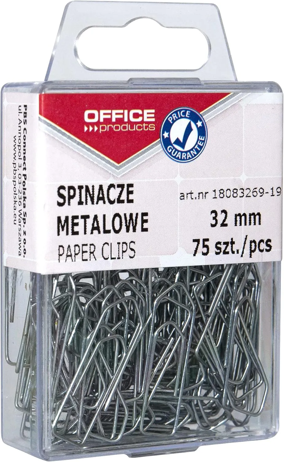 Bild von OFFICER PRODUCTS Büroklammern aus Metall in Silber 32 mm, 75 Stück in praktischer Aufbewahrungsbox