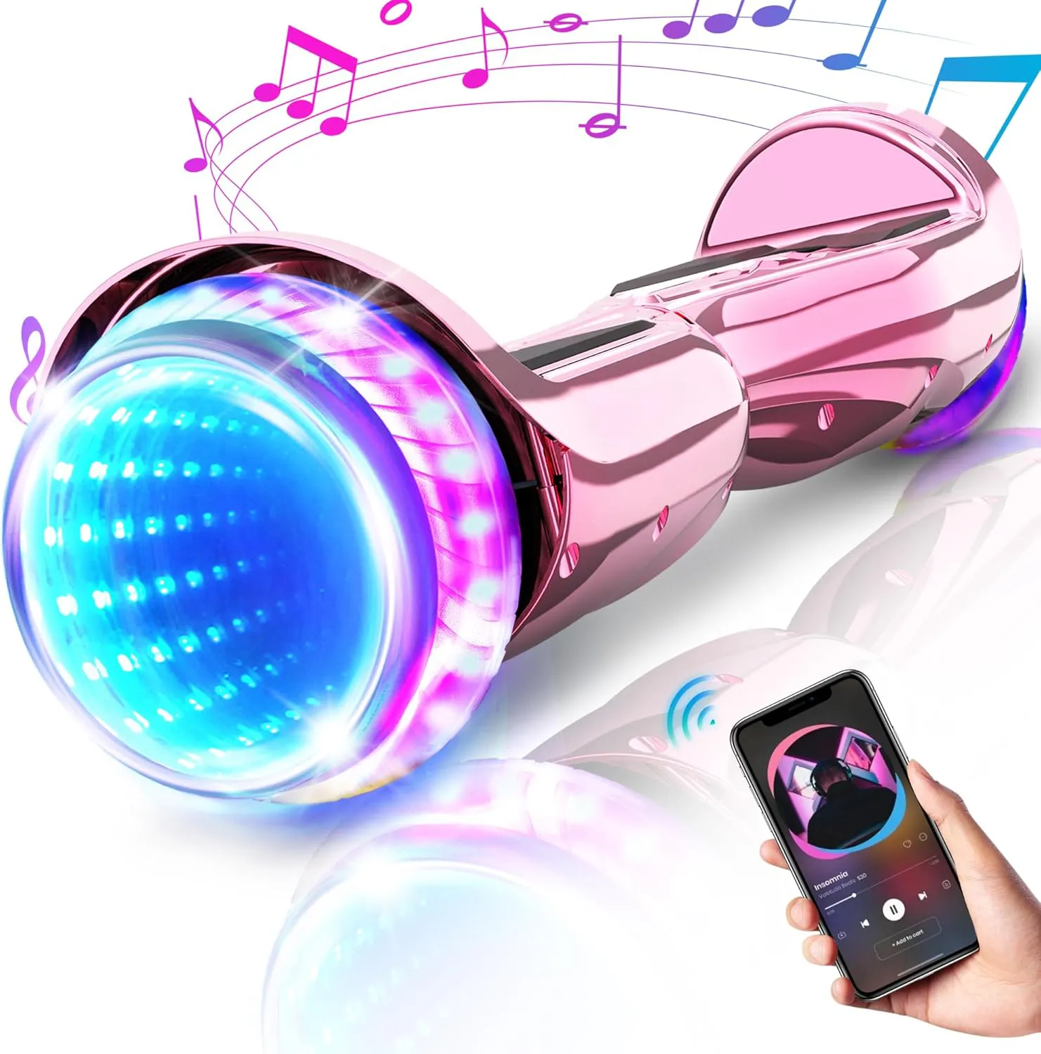 Bild von Offroad Hoverboard mit Bluetooth Lautsprechern und 3D LED Licht, 6,5 Zoll Reifen und leistungsstarker Batterie