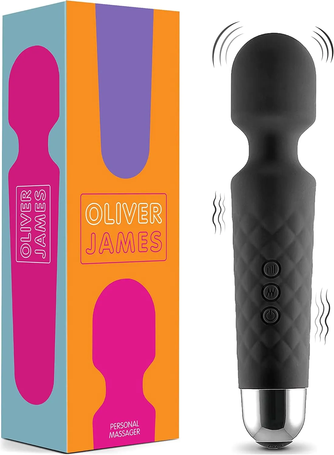 Bild von Oliver James Vibrator für Frauen in Schwarz mit 20 Vibrationsmustern und 8 Geschwindigkeitsstufen, kabellos und akkubetrieben