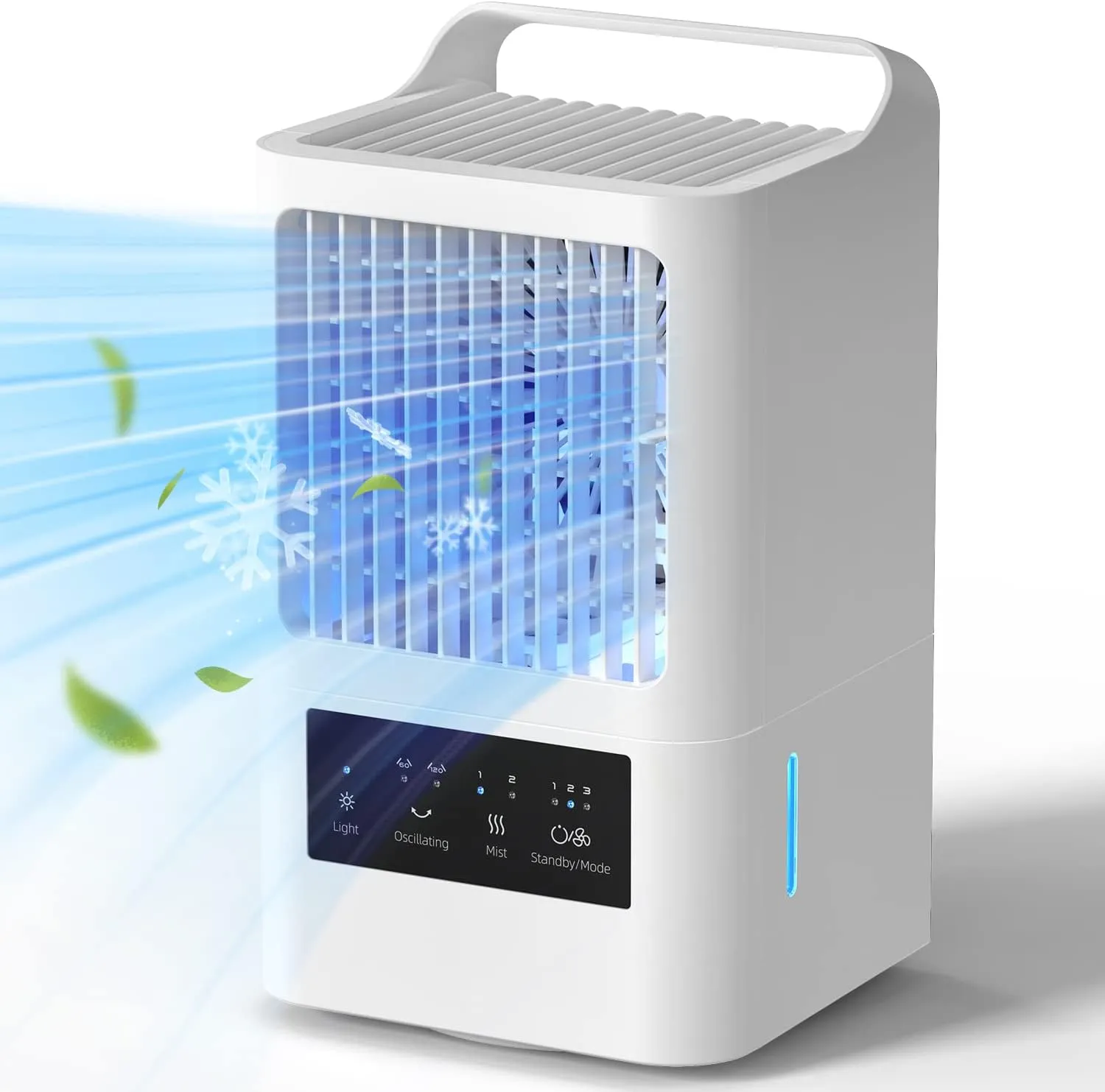 Bild von OMISOON mobile Klimaanlage 4 in 1 mit 800ml Wassertank, 120° Oszillation und 3 Lüftergeschwindigkeiten, tragbarer Luftkühler für Schlafzimmer und Büro