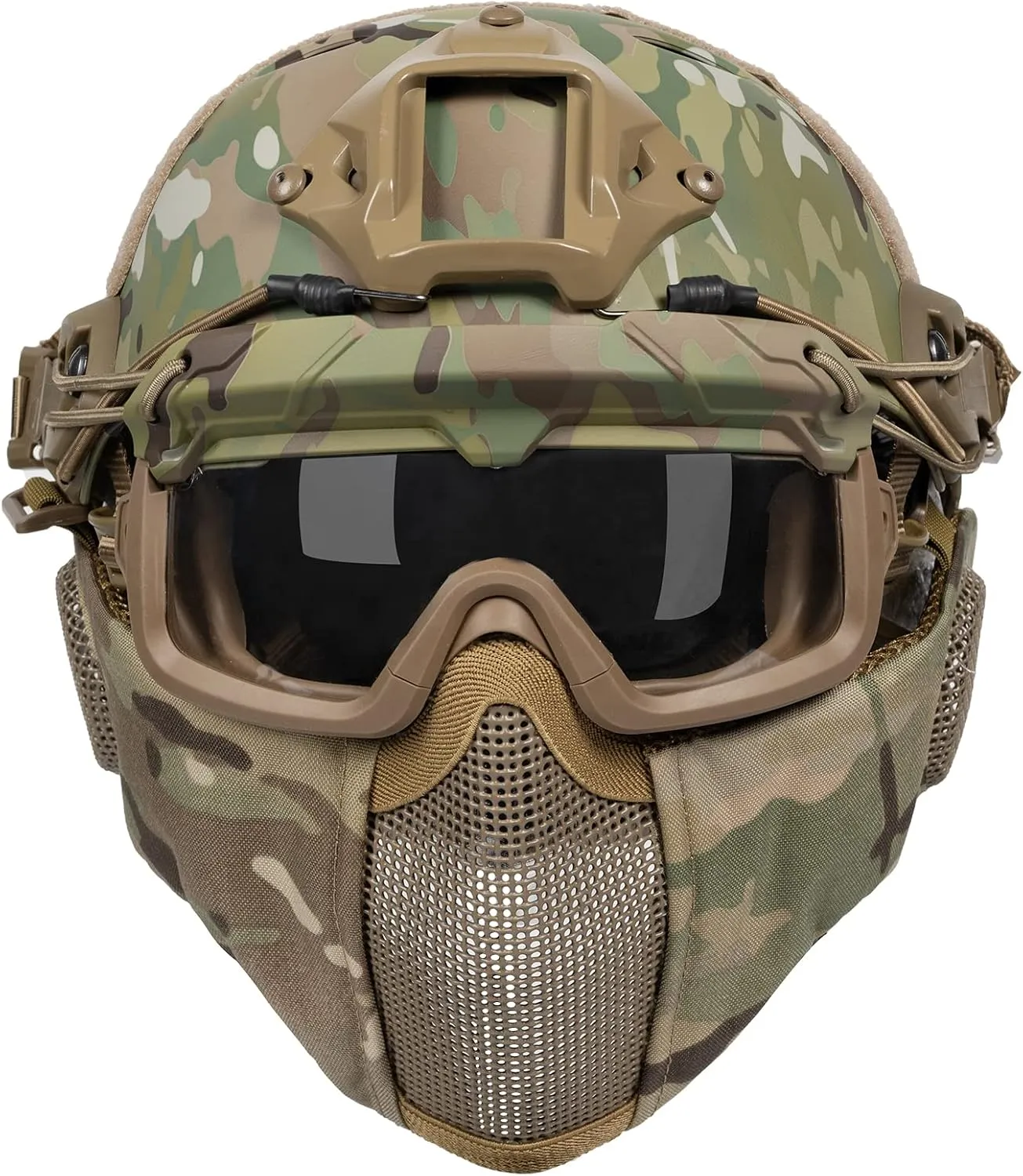 Bild von OneTigris Mich 2000 Helm für Airsoft und Paintball mit Maske und Schutzbrille