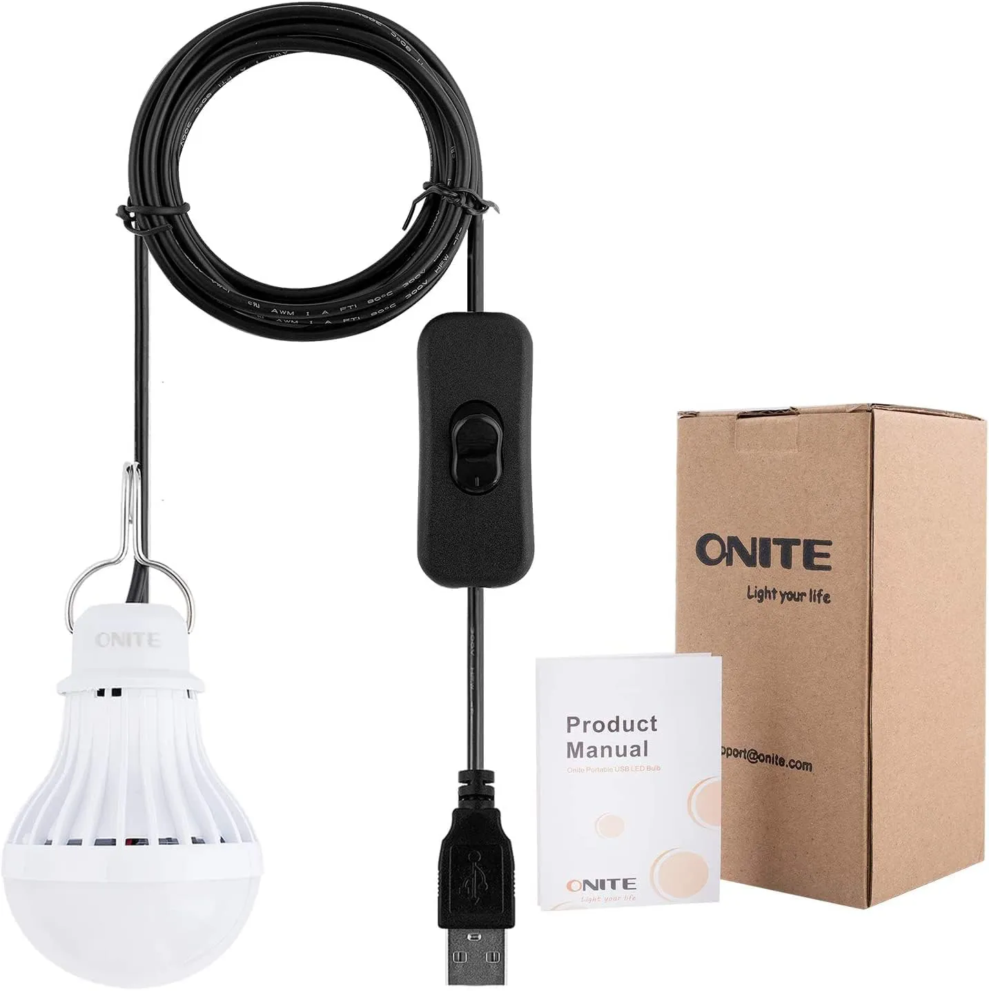Bild von Onite Campinglampe mit USB und Aufhängehaken, wasserdicht und warmweiß für Notfälle und Abenteuer
