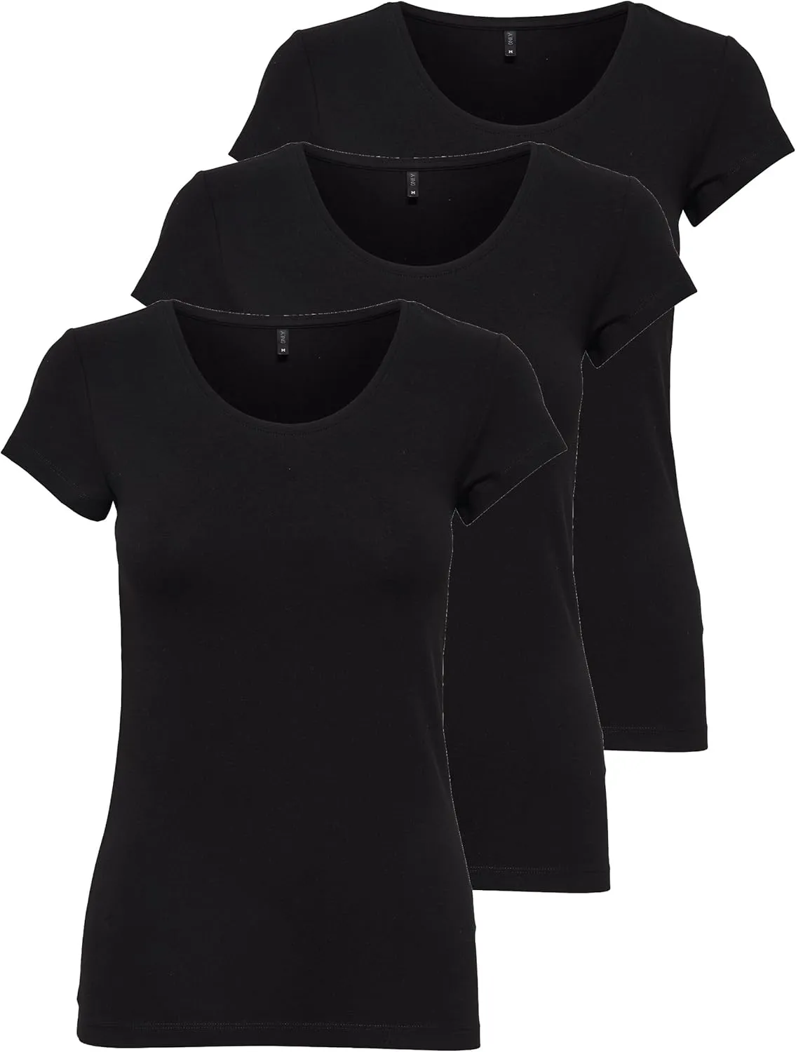 Bild von ONLY 3er Pack Damen Kurzarm T-Shirts in Schwarz oder Weiß in den Größen XS bis XL
