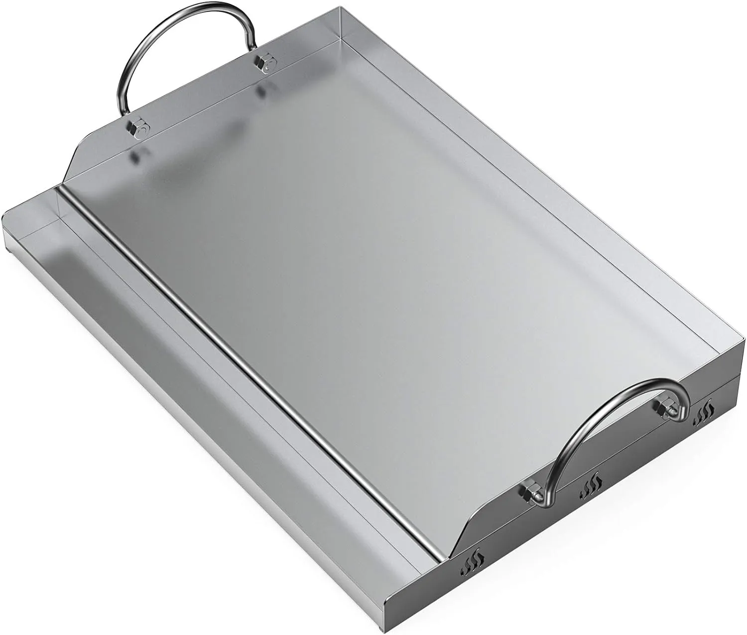 Bild von Onlyfire Universal Edelstahl Grillplatte für Holzkohle und Gasgrills, rechteckig, 51 x 32 x 7 cm