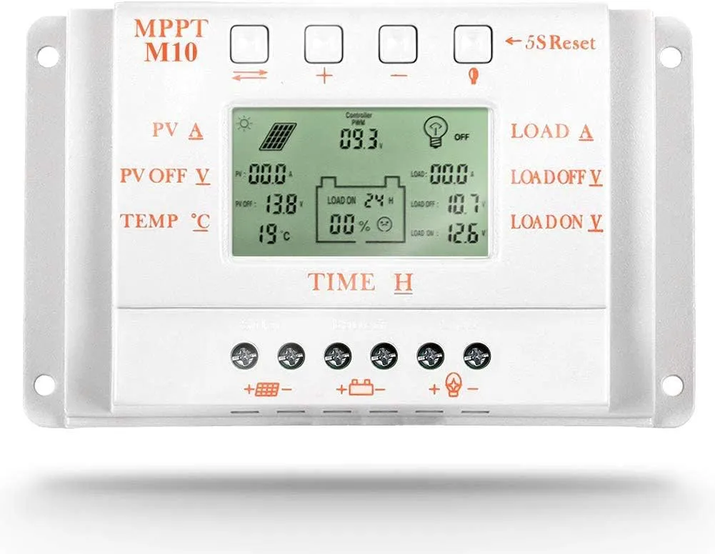 Bild von OOYCYOO 10A Solar Laderegler für 12V und 24V mit LCD Display für verschiedene Batterietypen