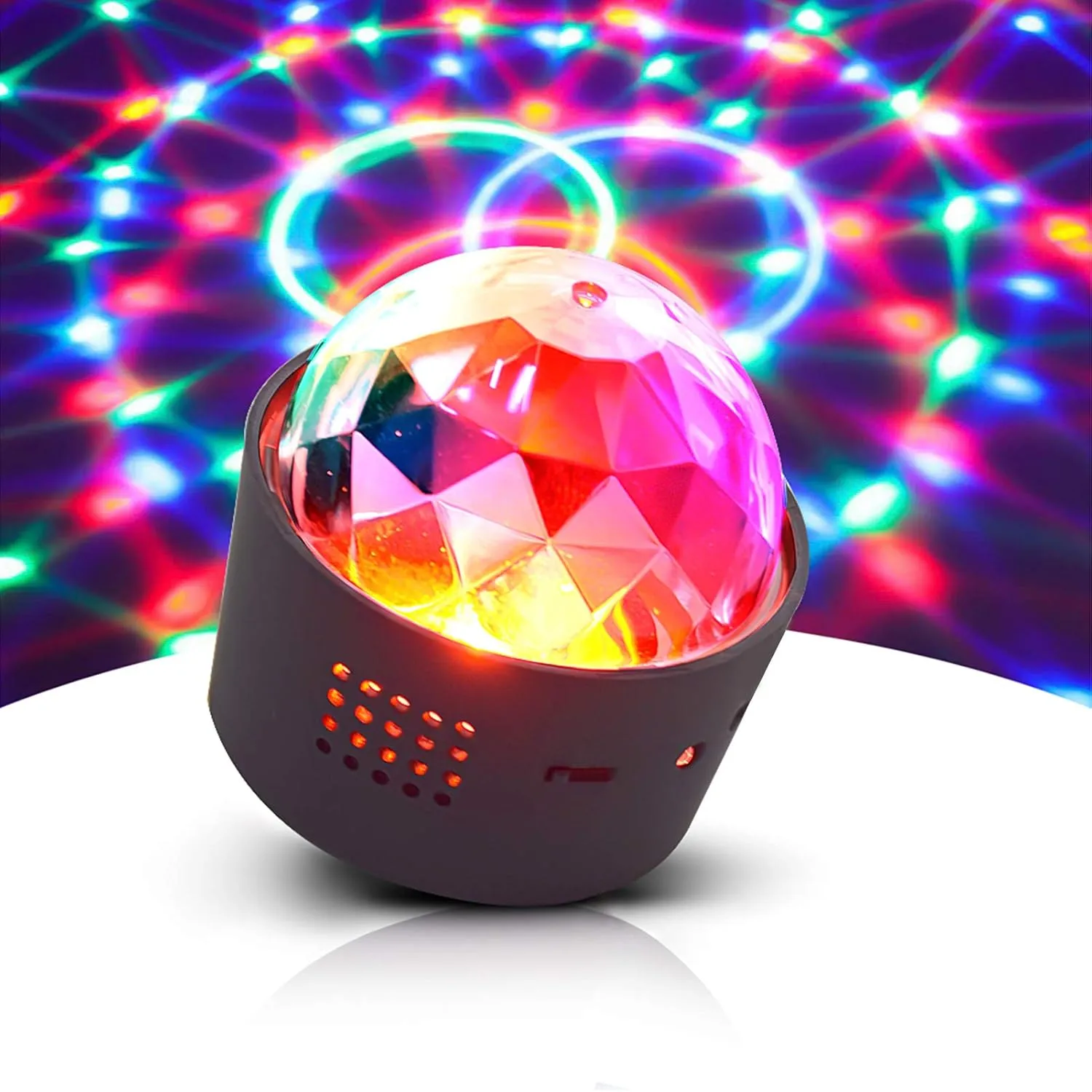 Bild von Opard Mini Discokugel mit LED Lichteffekt und Soundsteuerung, tragbar für Partys und Veranstaltungen