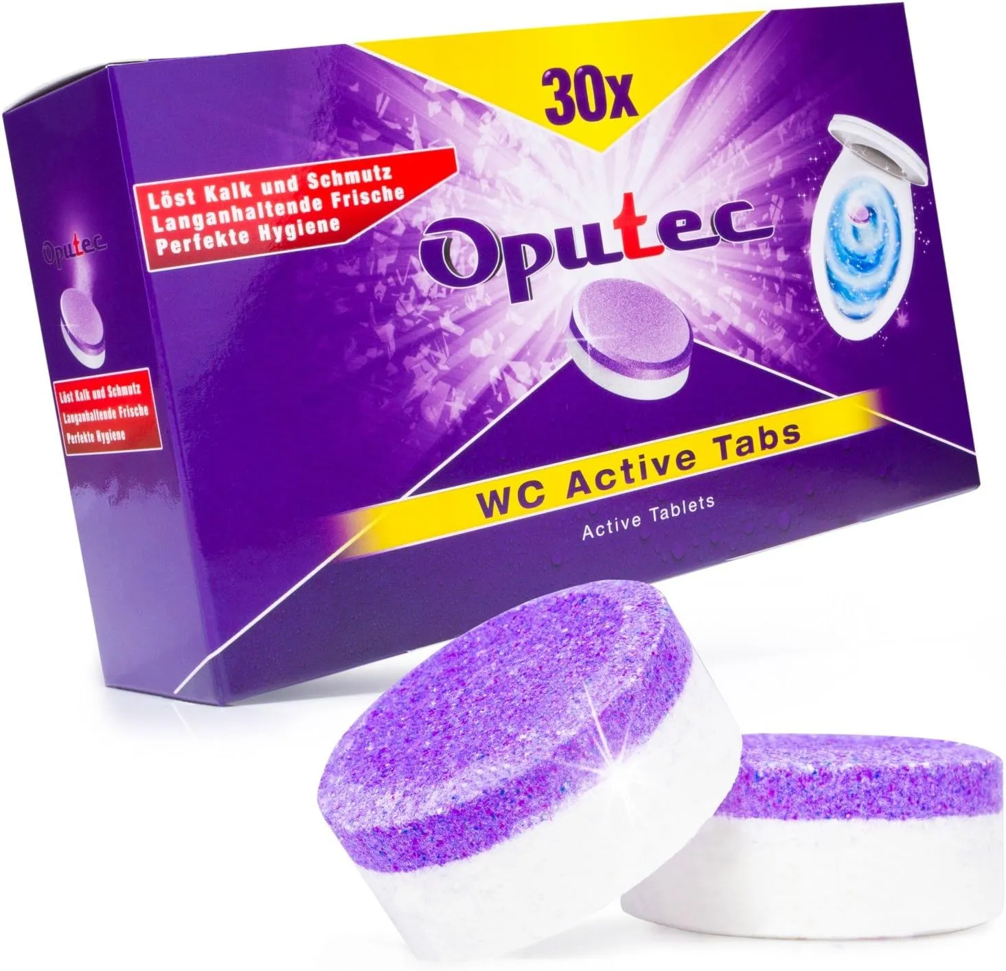 Bild von Oputec 30 WC-Reiniger Tabs für starke Reinigung von Toiletten und Urinalen