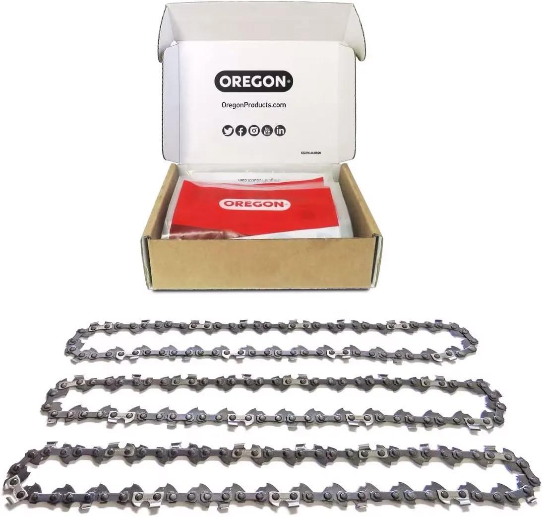 Bild von Oregon 3er-Pack Sägekette 3/8 LP für 35 cm Schiene mit 52 Antriebsgliedern, kompatibel mit Dolmar, Bosch, Karcher, Husqvarna und Makita