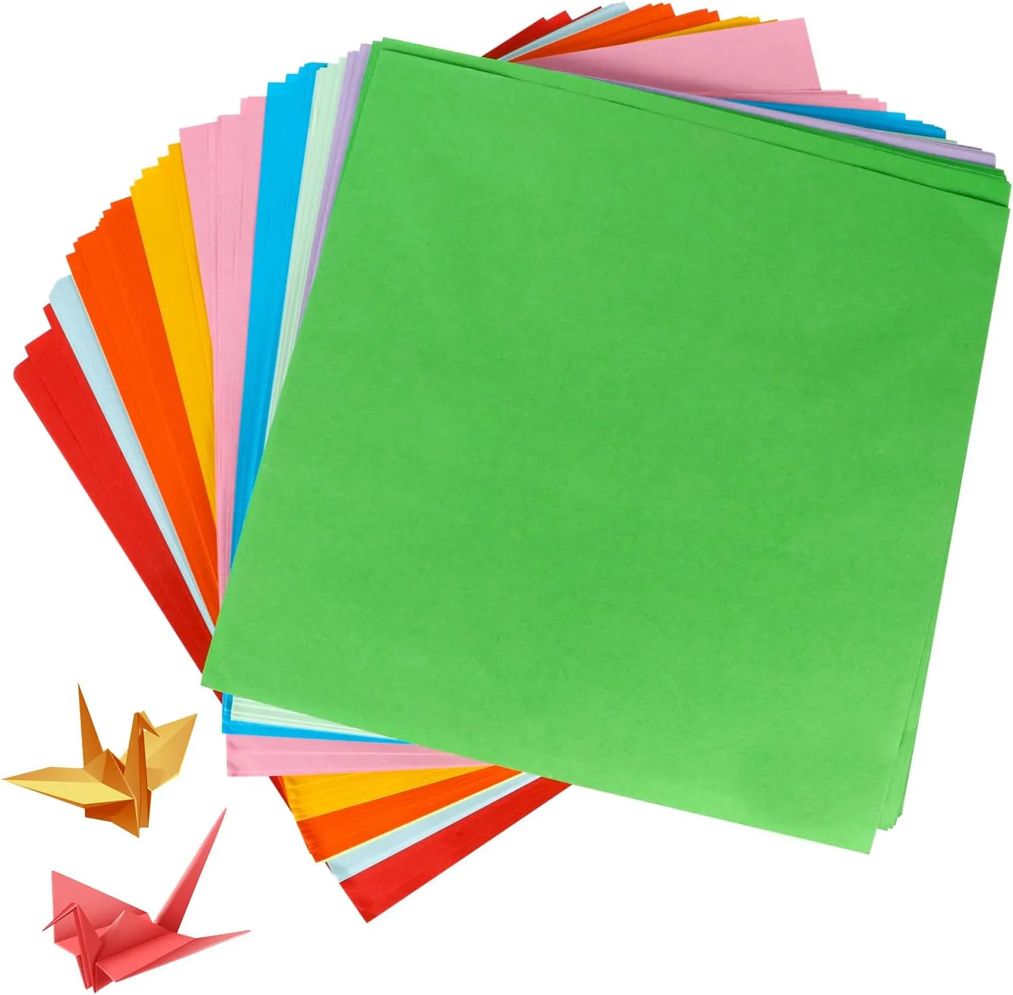 Bild von Origami Papier Set mit 100 Blatt in 10 intensiven Farben, 20 x 20 cm, doppelseitiges Bastelpapier