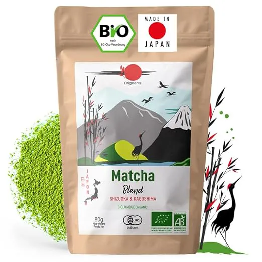 Bild von ORIGEENS Bio Matcha Tee aus Japan 80g aus Shizuoka und Kagoshima