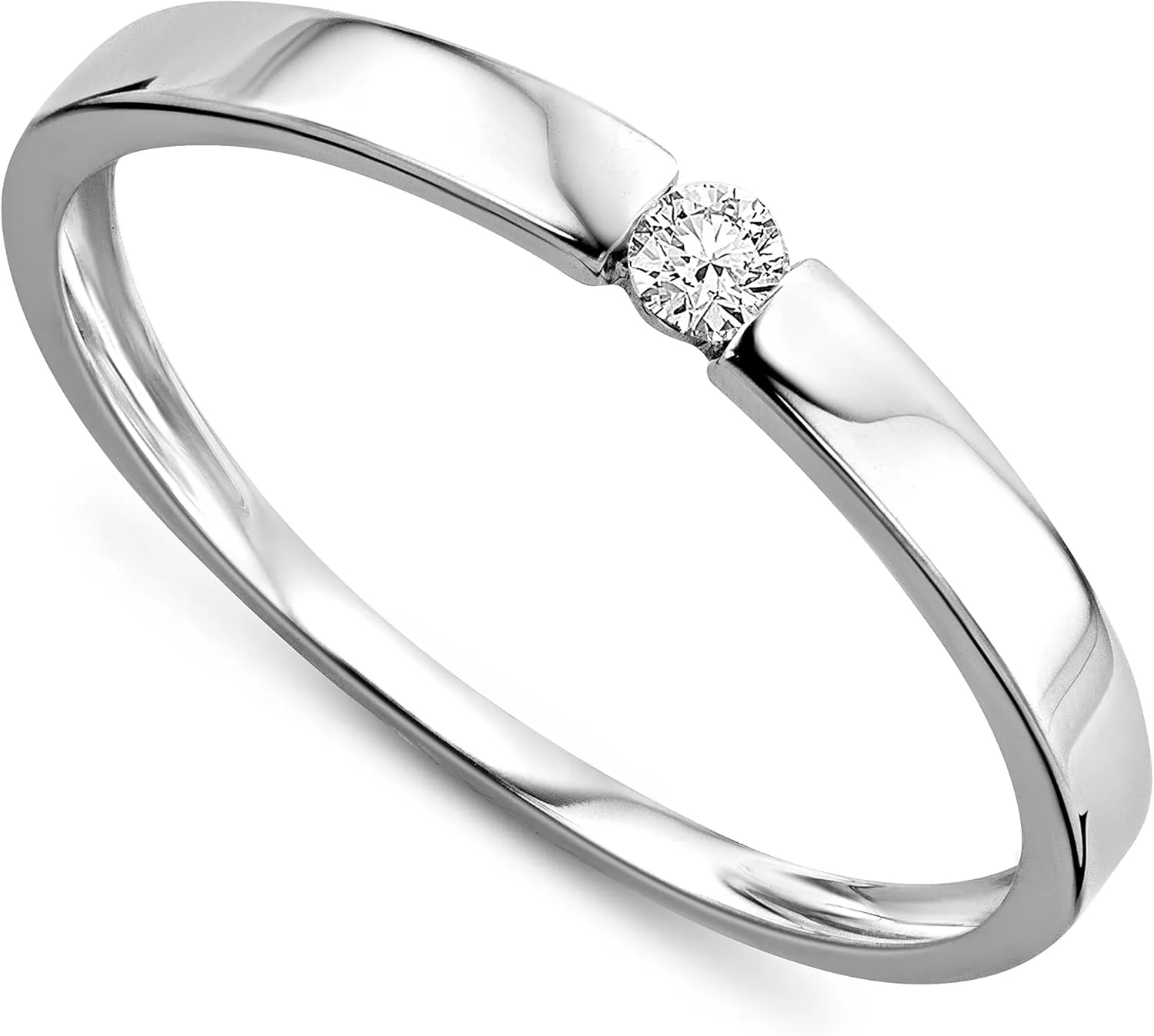 Bild von OROVI Damen Verlobungsring aus 9 Karat Gold mit 0,05 ct Brillanten in Weißgold oder Gelbgold