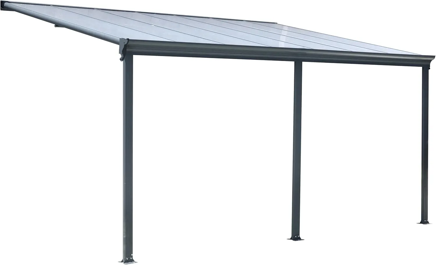 Bild von Osoltus Alu Terrassenüberdachung in Grau mit den Maßen 435 x 300 cm